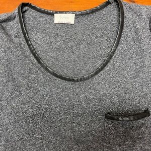 Wrap London Long sleeve top with leather detail